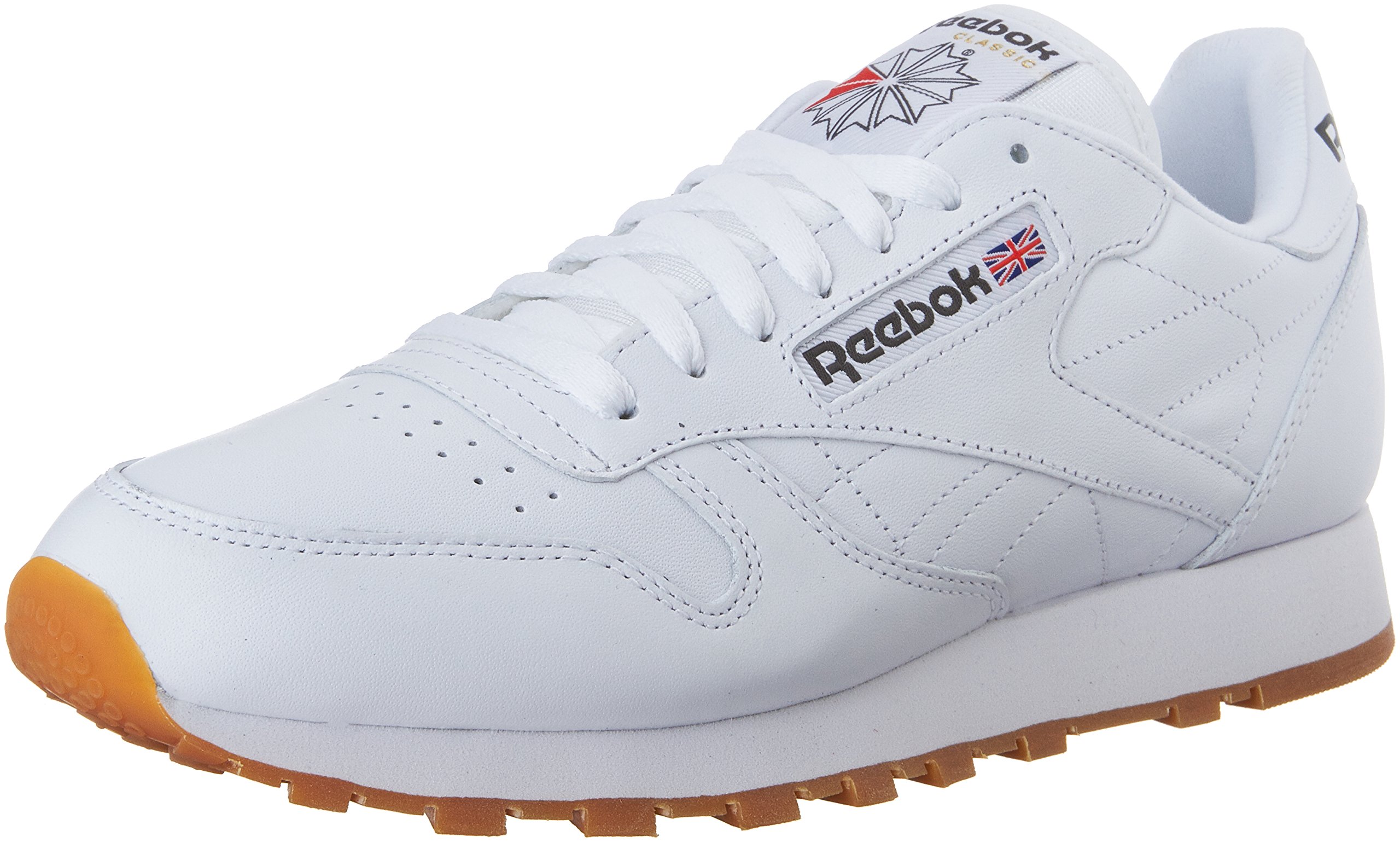 Reebok Men's Classic Leather Sneaker, White/Gum, 10 M US, 46% OFF